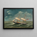 Brig Hermine von Ueckermünde onder kapitein R. Franck - August Lasczky — ingelijst kunstwerk aan de muur