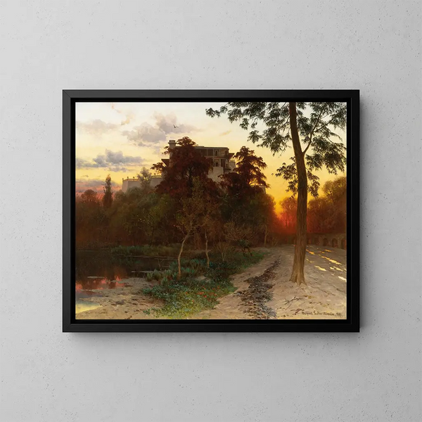 Kasteel van Chapultepec - August Löhr — ingelijst kunstwerk aan de muur