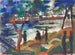 Vissers aan de rivier - August Macke — weergave van het kunstwerk