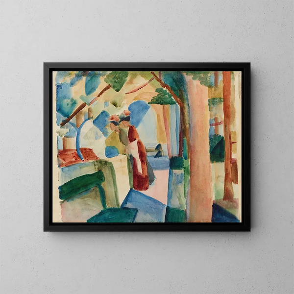 op de begraafplaats van Thun - August Macke — ingelijst kunstwerk aan de muur