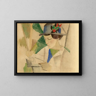 August Macke - Die Frau des Malers lesend.webp