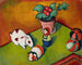 De speelgoedjes van Little Walter - August Macke — weergave van het kunstwerk