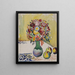 Natuurlijke stilte met bloemen en de drie appels - August Macke — ingelijst kunstwerk aan de muur