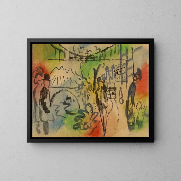 Promenade du bord de l'eau - August Macke — ingelijst kunstwerk aan de muur