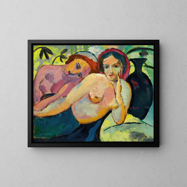Twee meisjes in een oosterse stijl - August Macke — ingelijst kunstwerk aan de muur