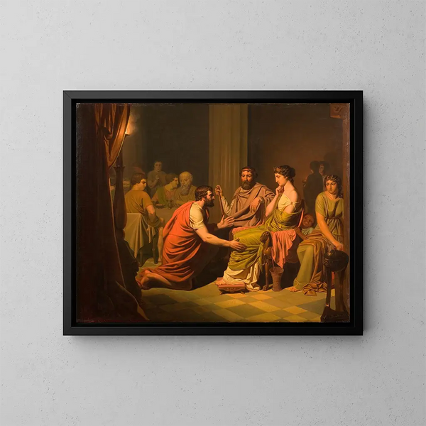 Ulysses voor Alcinoos, koning der Phaiaciërs - August Malmström — ingelijst kunstwerk aan de muur