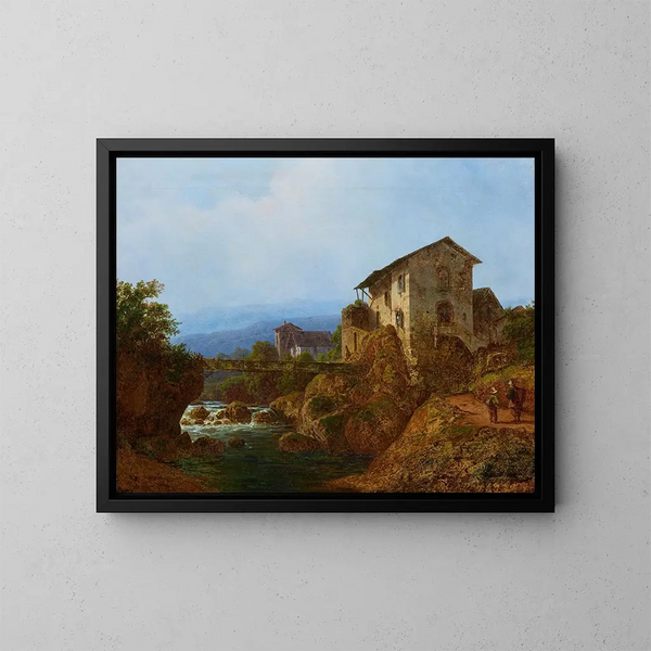 Oud dorpbrug - August Piepenhagen — ingelijst kunstwerk aan de muur