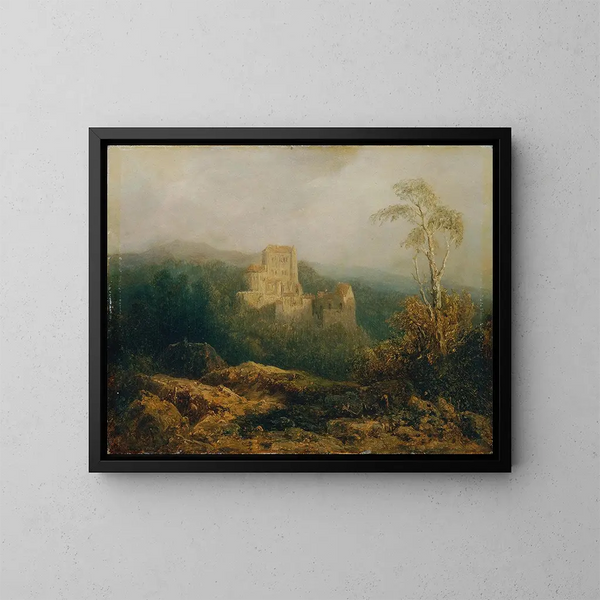 van het kasteel op de berg - August Piepenhagen — ingelijst kunstwerk aan de muur