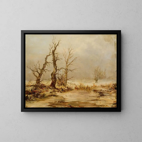Winterlandschap - August Piepenhagen — ingelijst kunstwerk aan de muur