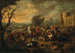 van een cavaleriescène tussen christenen en Turken - August Querfurt — weergave van het kunstwerk