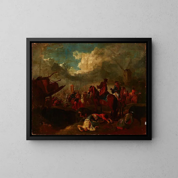 Slachtveld - August Querfurt — ingelijst kunstwerk aan de muur
