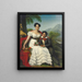 Portrait of a lady and her son - August Riedel — framed artwork on a wall