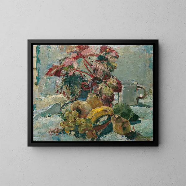Natuurstudie - August Rieger — ingelijst kunstwerk aan de muur