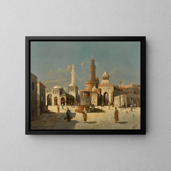 Een oosterse stad - August von Siegen — ingelijst kunstwerk aan de muur