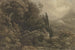 Landschap van hoge bergen in de storm - August Weber — weergave van het kunstwerk