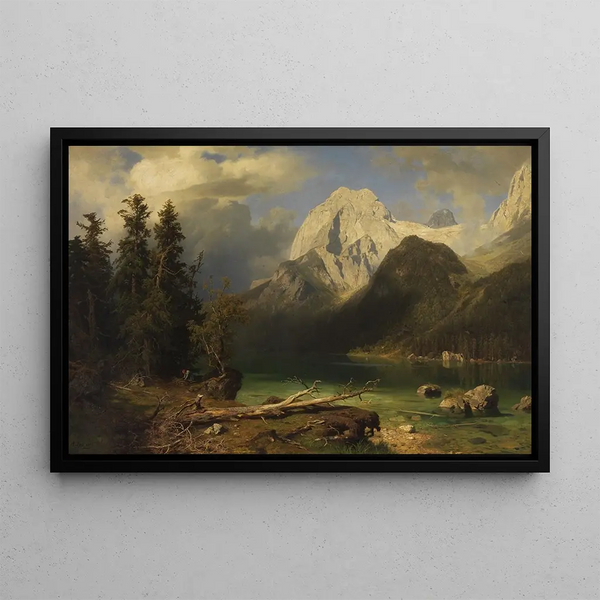 August Wilhelm Leu - Gebirgssee mit Gebirgsmassiv im Hintergrund.webp