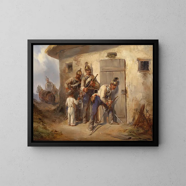 van het leger van Oostenrijk - August von Pettenkofen — ingelijst kunstwerk aan de muur