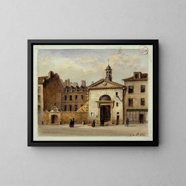 La chapelle Saint-Jean et l'entrée du cimetière Saint-Eustache - Auguste Sébastien Bénard — ingelijst kunstwerk aan de muur