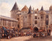 De dikke buffel voor het Grand Châtelet op een carnavalsdag - Auguste Sébastien Bénard — weergave van het kunstwerk