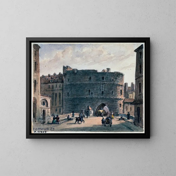 Le petit Châtelet - Auguste Sébastien Bénard — ingelijst kunstwerk aan de muur