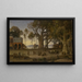 scène bij maanlicht met Indiase figuren en olifanten tussen de banyanbomen in Noord-India - Auguste Borget — ingelijst kunstwerk aan de muur