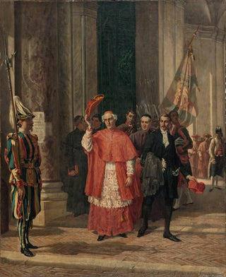 Auguste Dutuit - Cardinaux sortant du Vatican par la porte des Suisses aprs une audience du SaintPre.webp