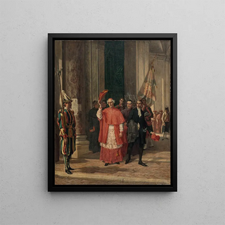 Auguste Dutuit - Cardinaux sortant du Vatican par la porte des Suisses aprs une audience du SaintPre.webp