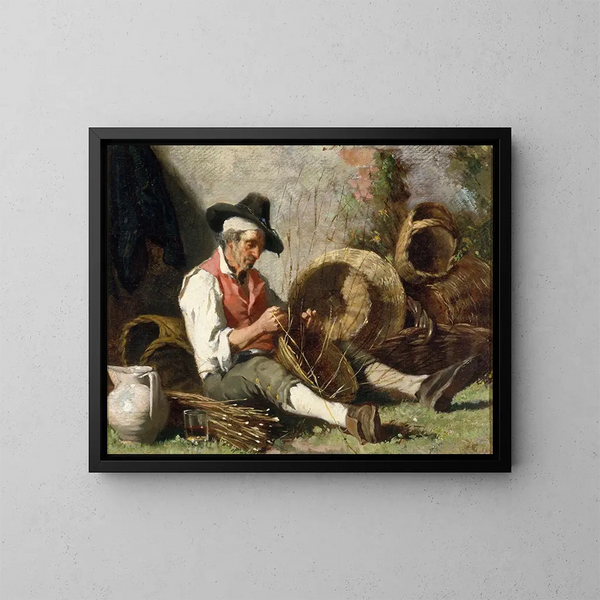 De mandenmaker - Auguste Dutuit — ingelijst kunstwerk aan de muur