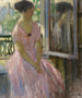Vrouw bij het raam - Auguste Oleffe — weergave van het kunstwerk