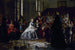L'Keizer, de Keizerin en de keizerlijke prins bezoeken een crèchezaal in Fontainebleau - Auguste Victor Pluyette — weergave van het kunstwerk