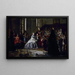 L'Keizer, de Keizerin en de keizerlijke prins bezoeken een crèchezaal in Fontainebleau - Auguste Victor Pluyette — ingelijst kunstwerk aan de muur
