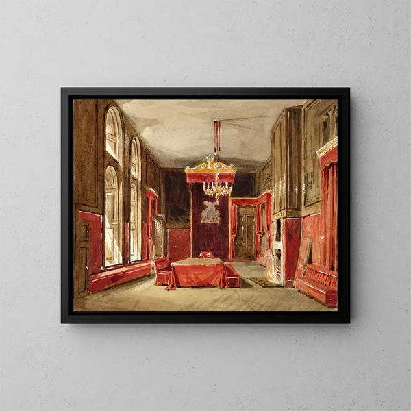 Studie voor de tekenkamer van Saint-James in het Microcosme van Londen - Augustus Charles Pugin — ingelijst kunstwerk aan de muur