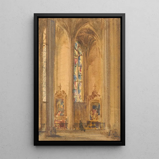 Reproduction of the painting Interior of a Gothic church - Augustus Pugin
