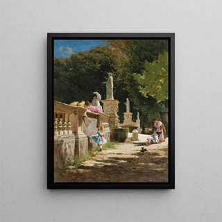 Aurelio Tiratelli - In The Gardens Of The Villa Borghese.webp