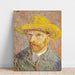 Reproductie van het schilderij Zelfportret met strohoed - Vincent van Gogh