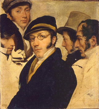 Autoportrait dans un groupe d'amis - Francesco Hayez