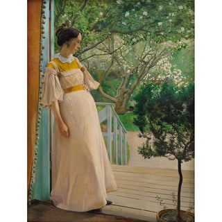Aux portes-fenêtres - La femme de l'artiste - Laurits Andersen Ring | Reproduction Tableau Décoration murale affiche copie