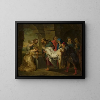 Opgraving van Christus - Balthasar Beschey — ingelijst kunstwerk aan de muur