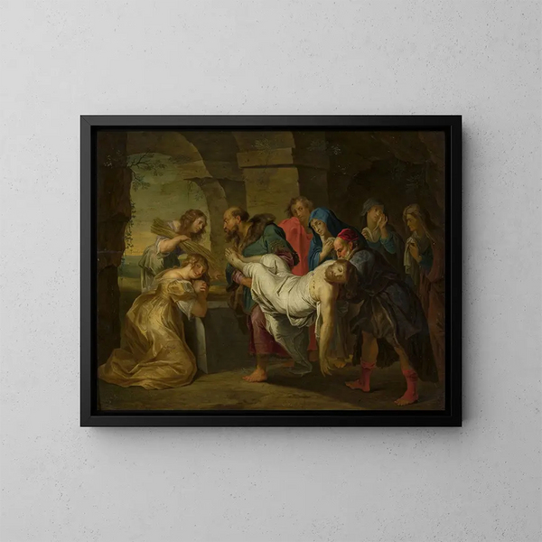 Opgraving van Christus - Balthasar Beschey — ingelijst kunstwerk aan de muur