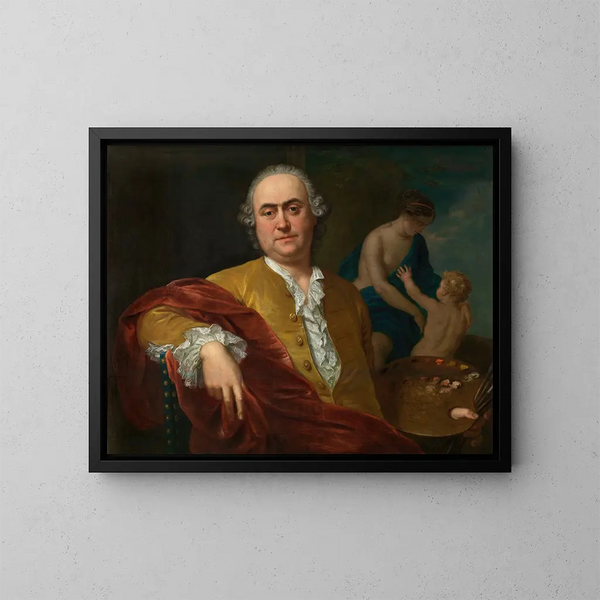 Zelfportret - Balthasar Beschey — ingelijst kunstwerk aan de muur