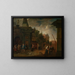 Straattheater in de binnenplaats in Antwerpen - Balthasar van den Bossche — ingelijst kunstwerk aan de muur
