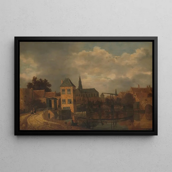 Balthasar van der Veen - View of the Town of Haarlem taken from the Spaarne River showing the Eendjespoort.webp