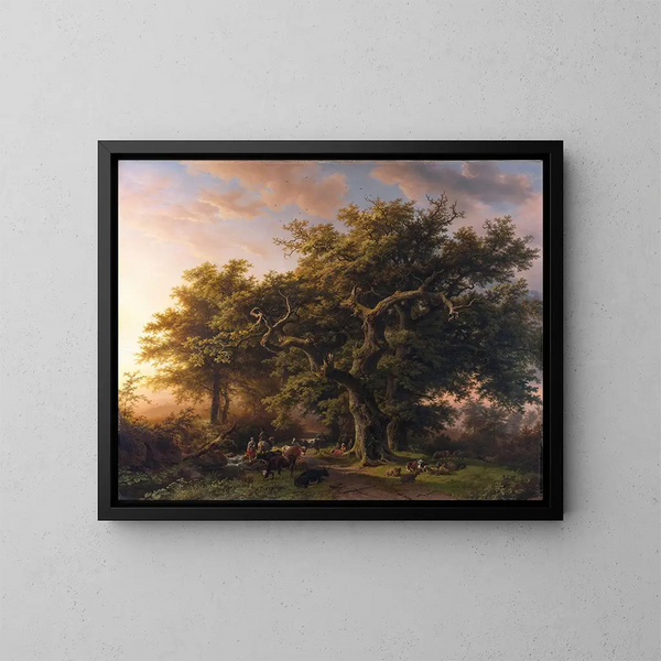 Boslandschap - Barend Cornelis Koekkoek — ingelijst kunstwerk aan de muur