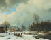 Winter scène - Barend Cornelis Koekkoek — weergave van het kunstwerk