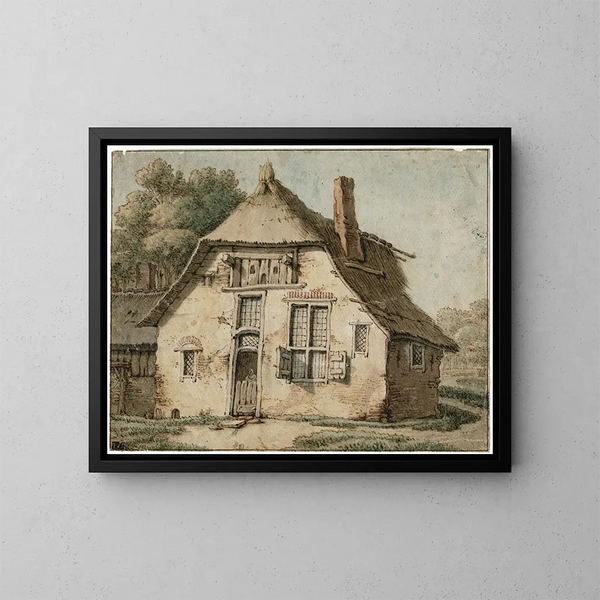 Huis van boer - Barend Hendrik Thier — ingelijst kunstwerk aan de muur