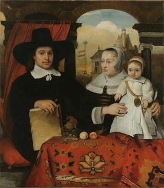 Barent Fabritius - Willem van der Helm c 162575 Municipal Architect of Leiden with his Wife Belytgen Cornelisdr van der Schelt d 1661 and their Son Leendert 162264.webp