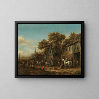 Barent Gael - Figures on a road on the outskirts of a town.webp
