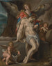 De engelen dragen het lichaam van Christus Angel Pete - Bartholomaeus Spranger — weergave van het kunstwerk