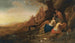 Diane en haar nimfen rustend na een jacht met twee satyrs die hen bespieden - Bartholomeus Breenbergh — weergave van het kunstwerk
