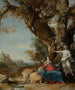 Agar en de engel - Bartholomeus Breenbergh — weergave van het kunstwerk